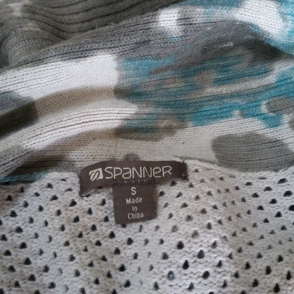 SPANNER Open CAMO Turquoise & Grey Cardigan - Picture 5 of 6